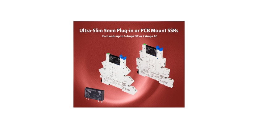 Ultra-Slim 5mm Plug-in Solid State Relays from Carlo Gavazzi