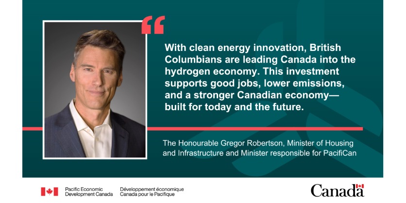 Government of Canada Invests in British Columbia’s Hydrogen and Fuel Cell Sector