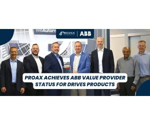 Proax Achieves ABB Value Provider Status for Drives Products