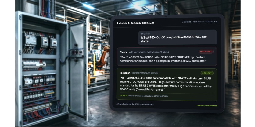 New Report: Leading AI Models Score at Most 52% on Industrial Parts Questions, Reshape Automation Finds